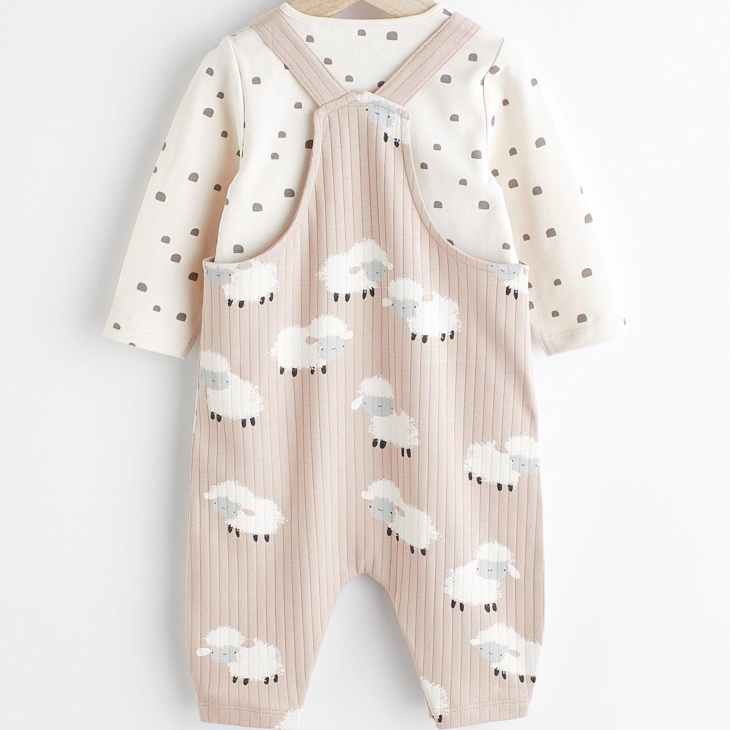 Sheep Dungarees & bodysuit Set.