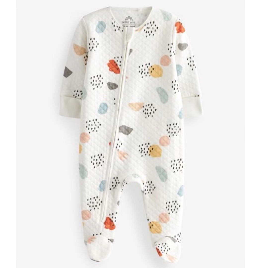 White Characters Quilted Sleepsuit