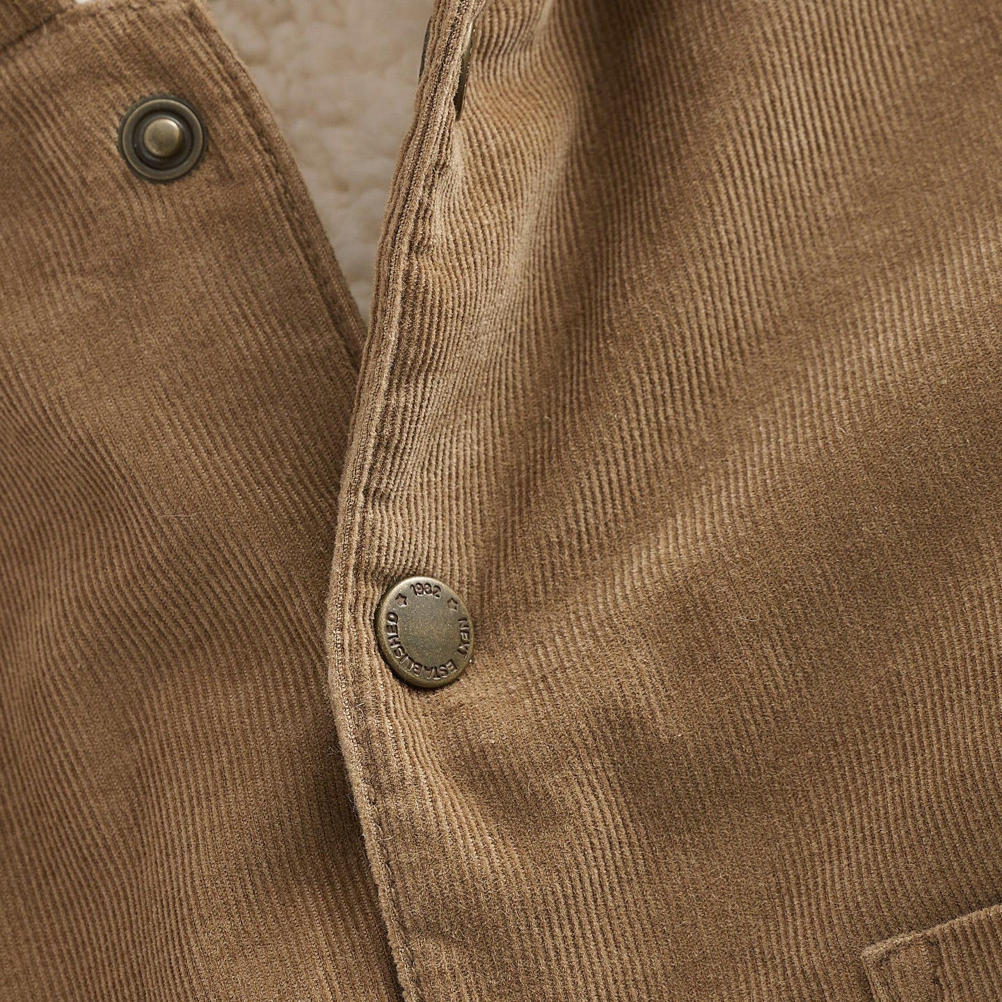 Brown Cord Borg Lined Jacket.