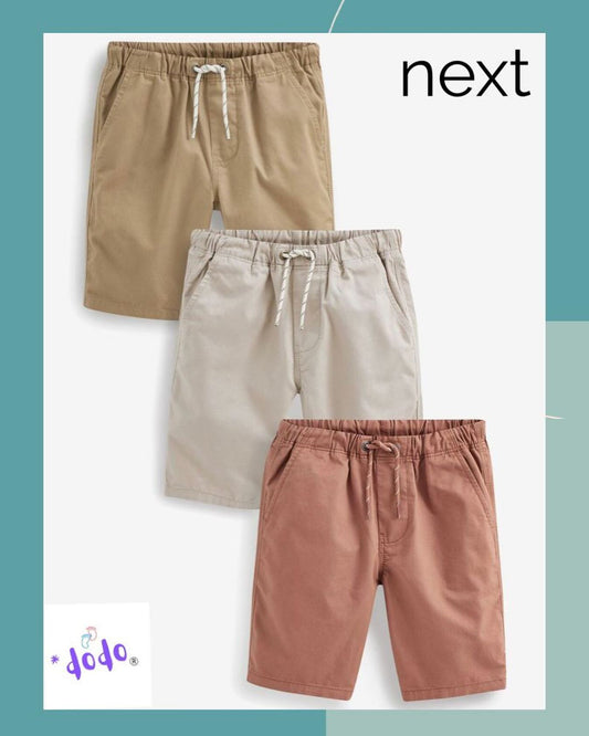 Teracotta Brown Pull on Shorts 3 Pack