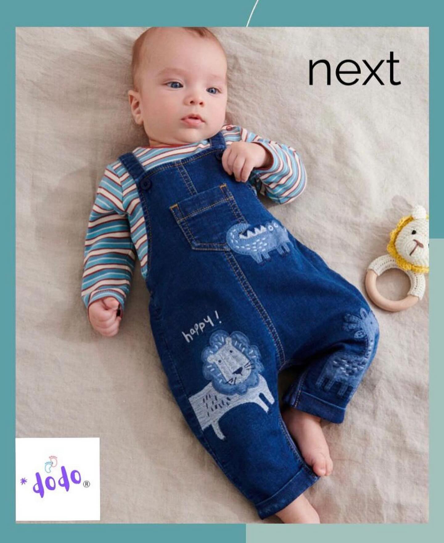 Blue Denim Appliqué Dungarees & Bodysuit Set