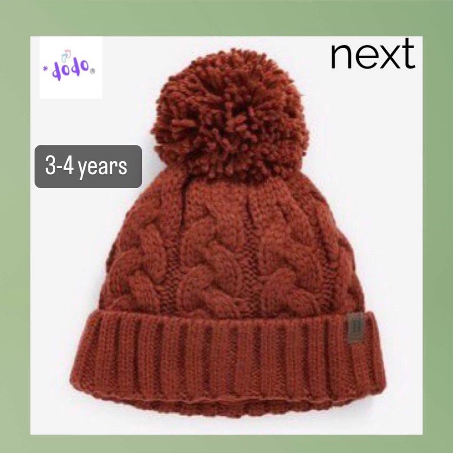 Rust Pom Pom Cap.