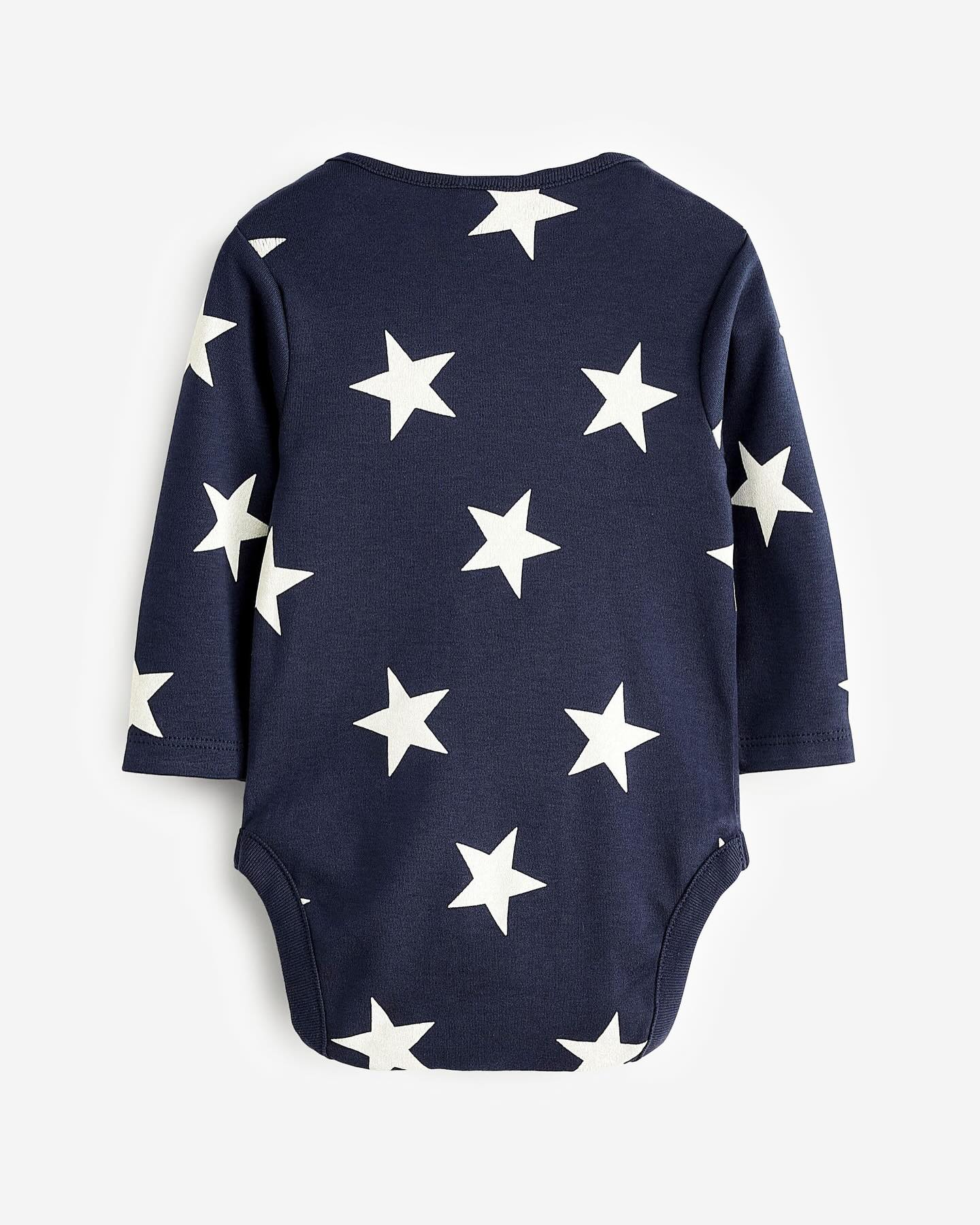 Navy Star Full Sleeves Bodysuit 3-Pack Set