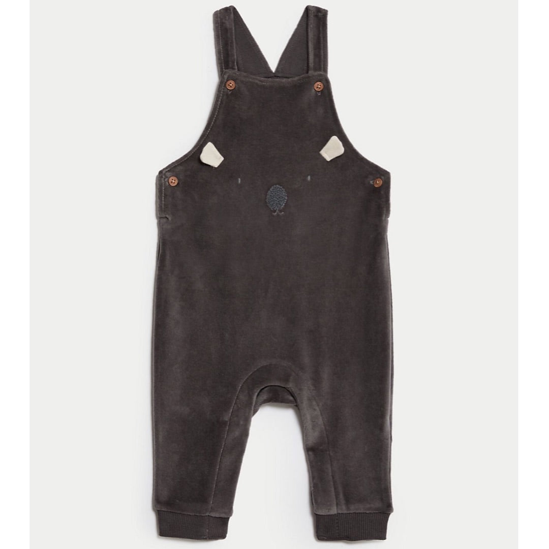 Kola Velour Dungaree & Bodysuit set.