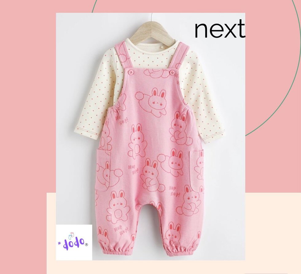 Pink Bunny’s Dungarees & Bodysuit Set