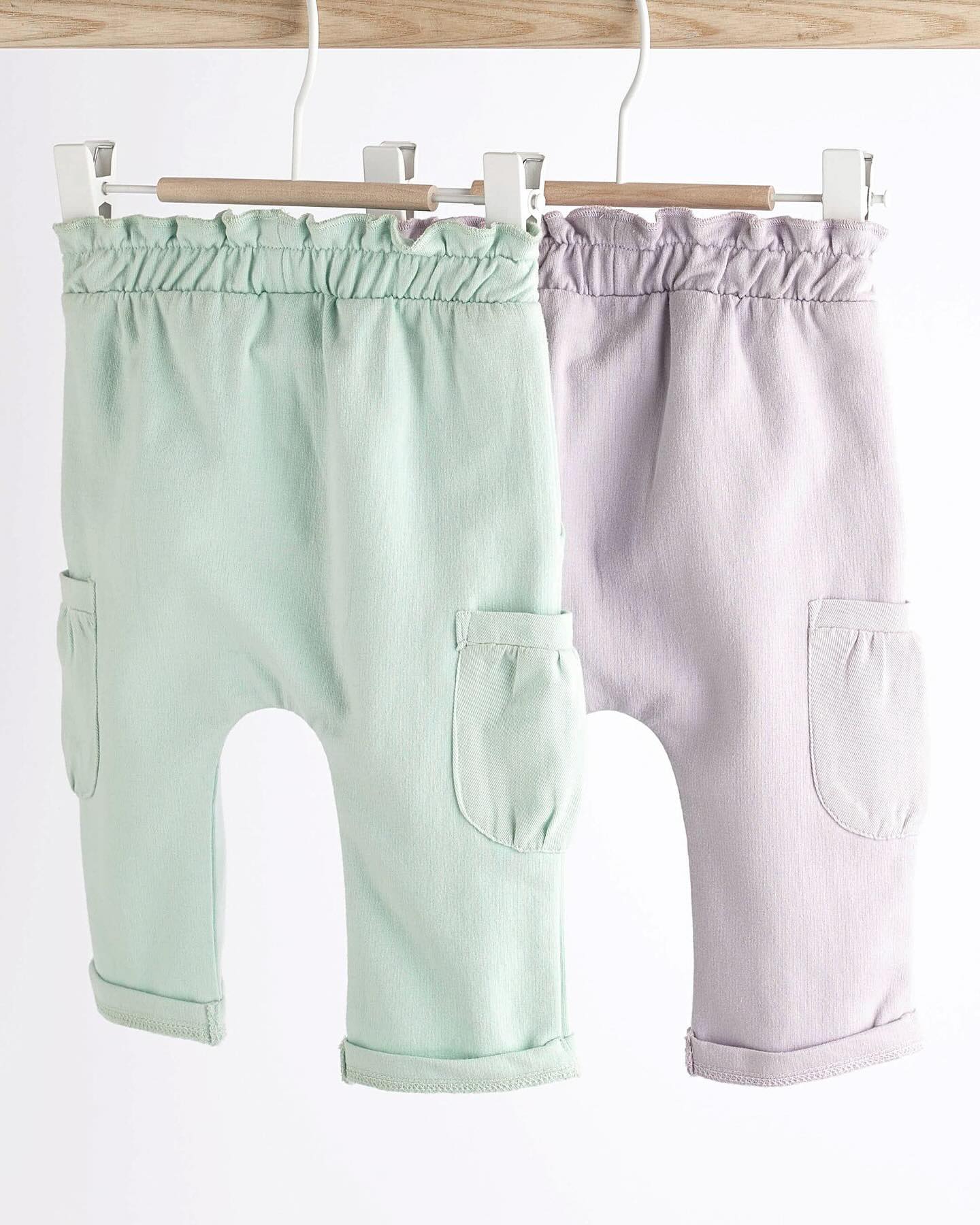 Lilac Purple/ Mint Green Cargo Joggers 2 Pack Set