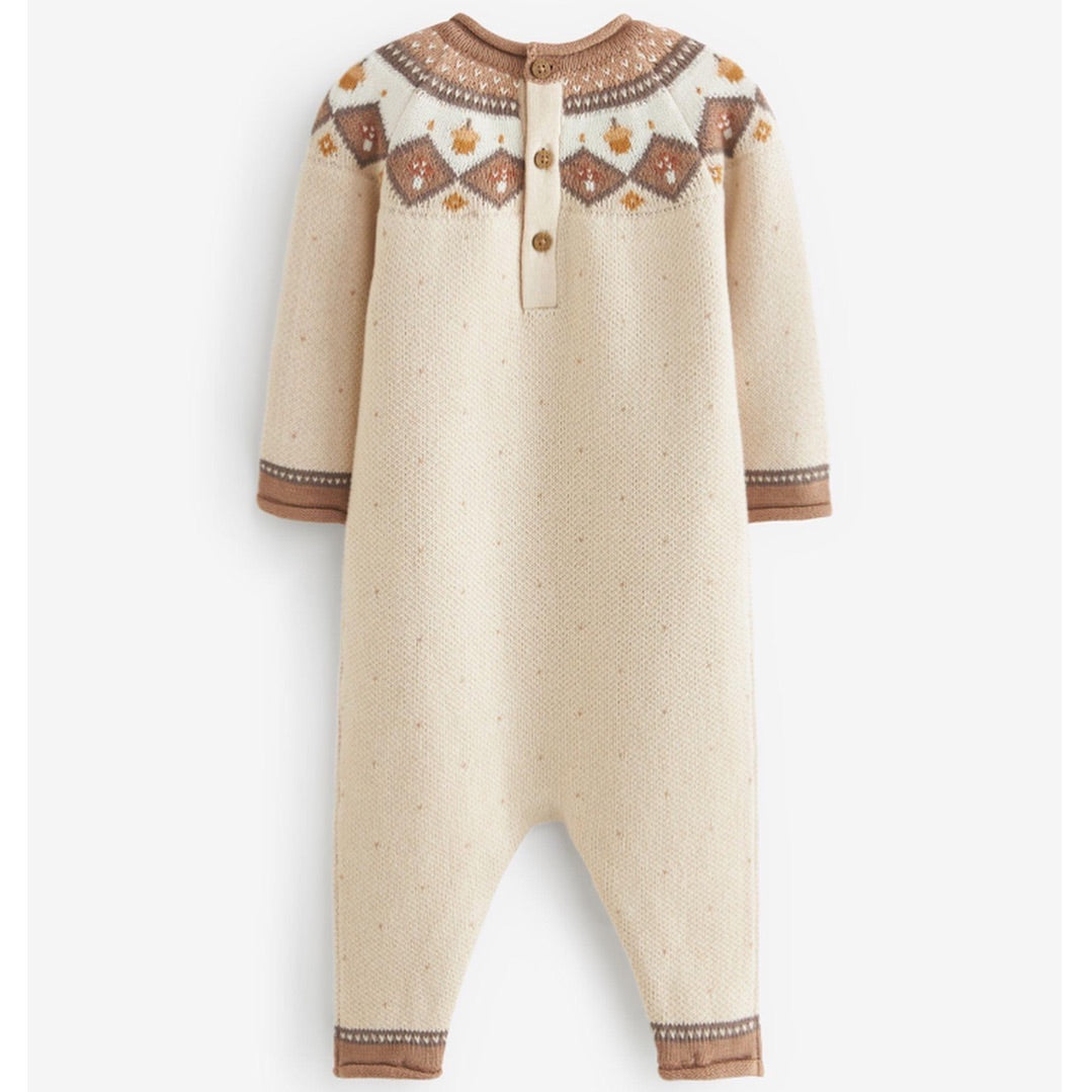 Tan Brown Knitted Romper.