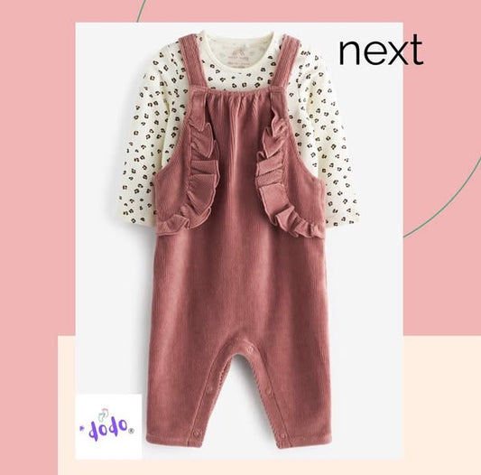 Mink Velour Dungarees & bodysuit set.