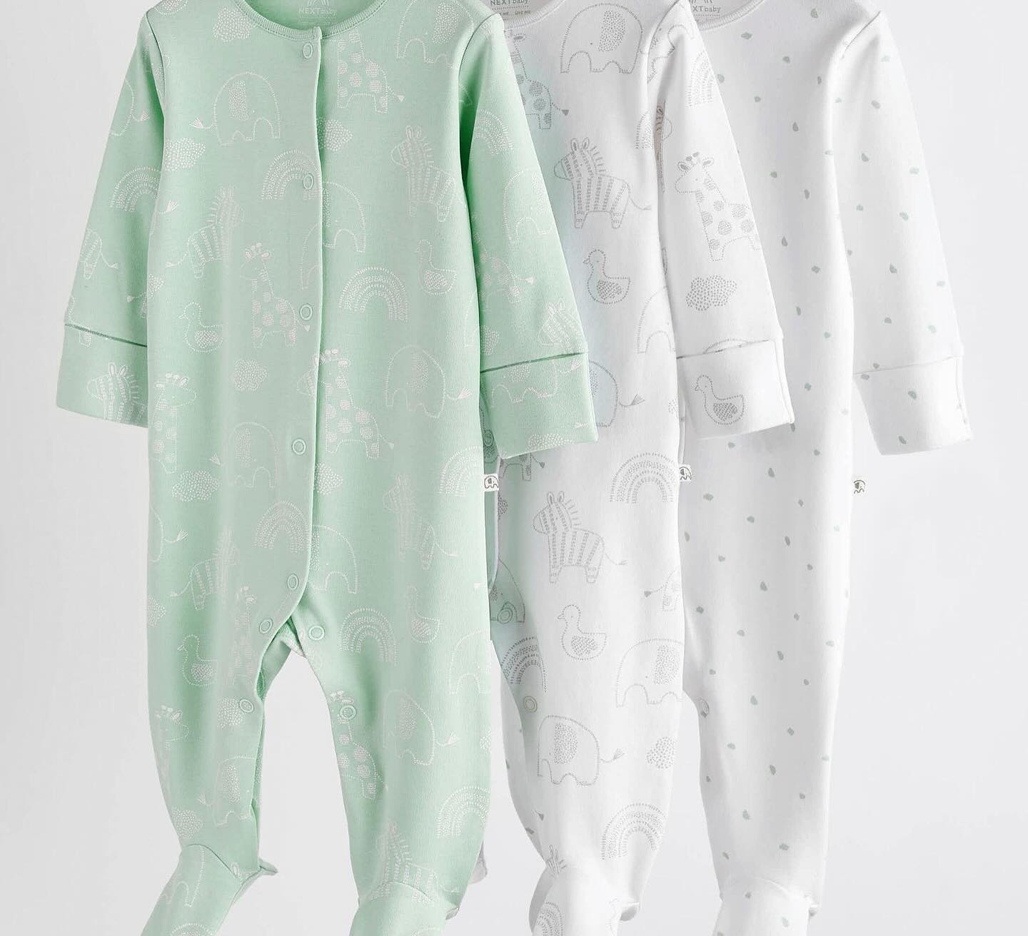 Mint Green Sleepsuit 3 Pack