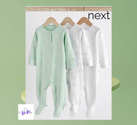 Mint Green Sleepsuit 3 Pack