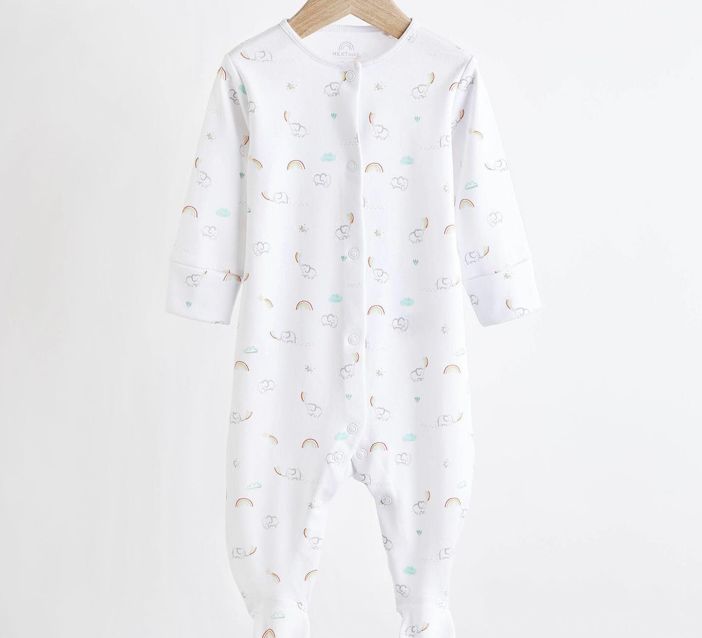 White Bright Sleepsuit 4 Pack.