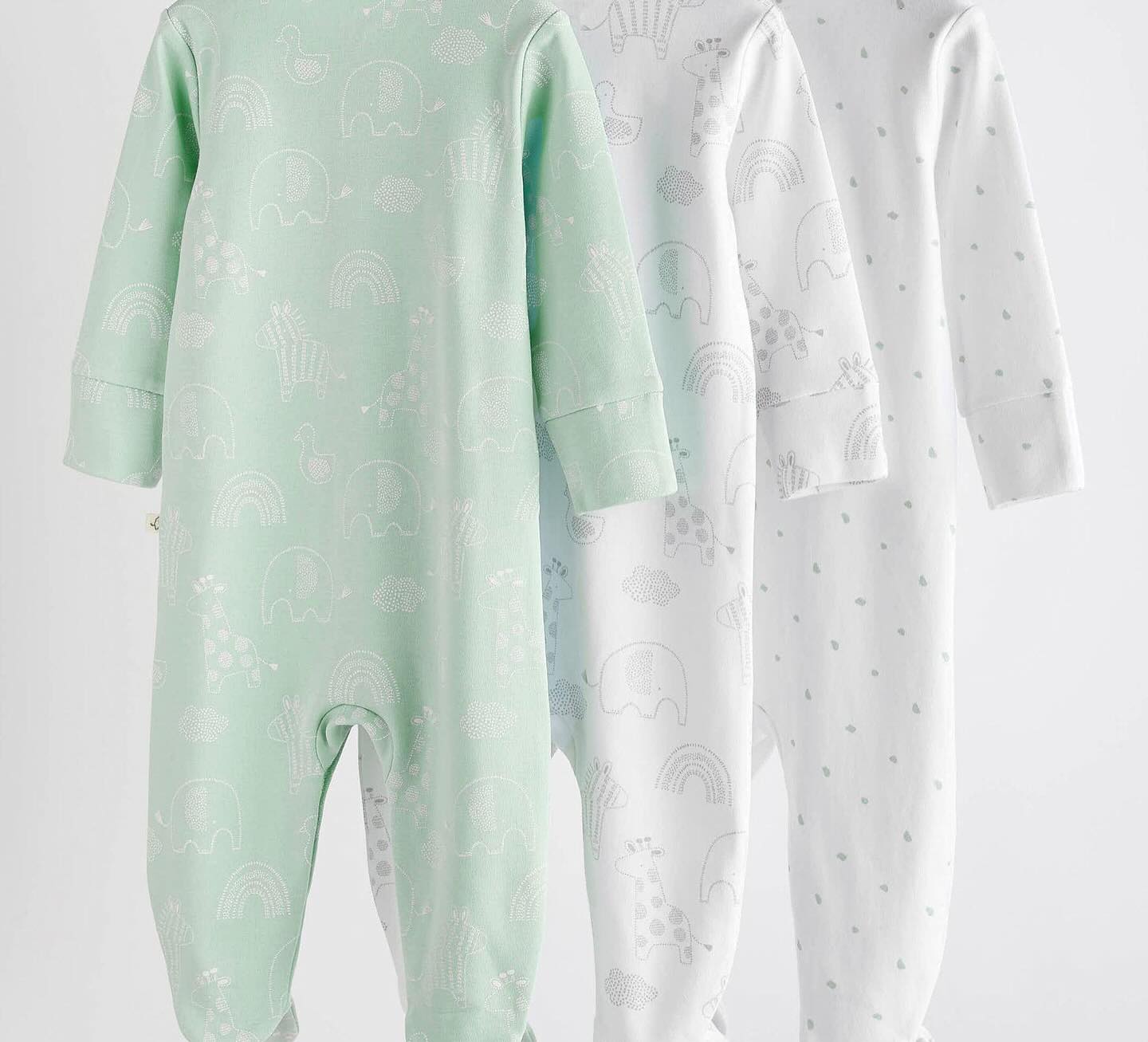 Mint Green Sleepsuit 3 Pack