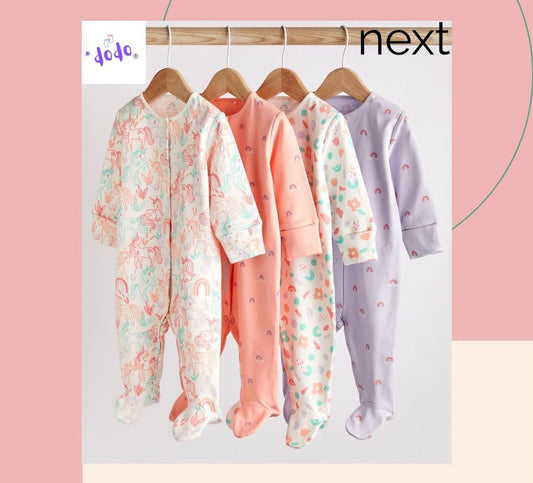 Unicorn Sleepsuit 4 Pack