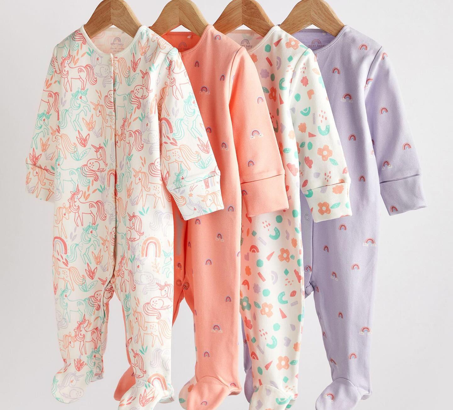 Unicorn Sleepsuit 4 Pack