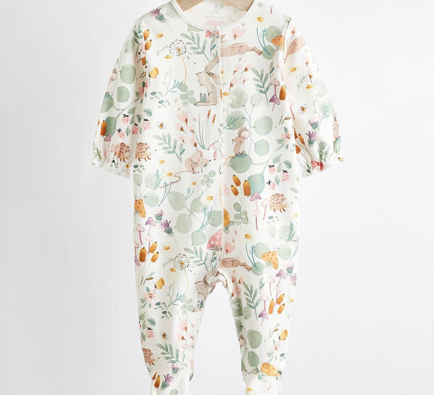 Pink Bunny Floral Sleepsuit 3 Pack