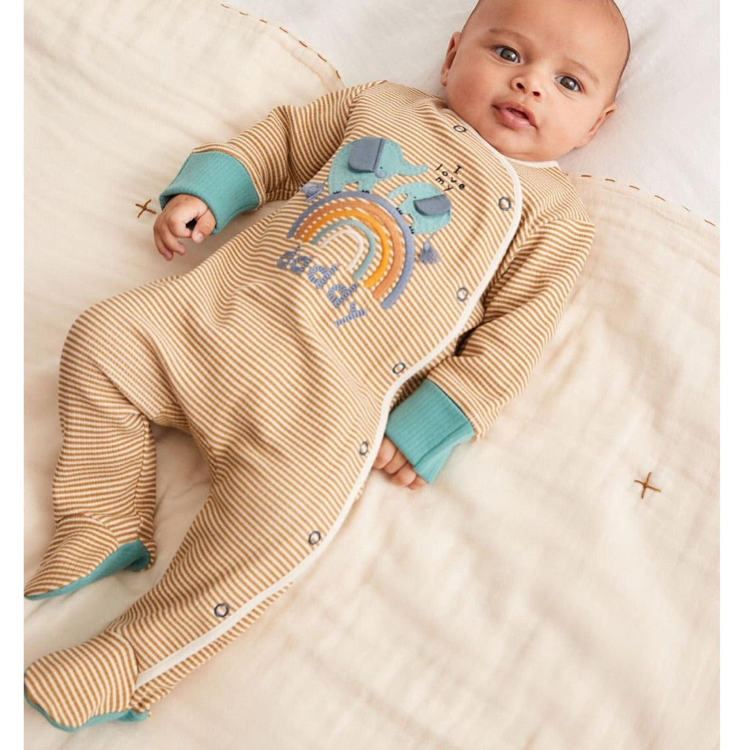 Daddy Neutral Appliqués Sleepsuit