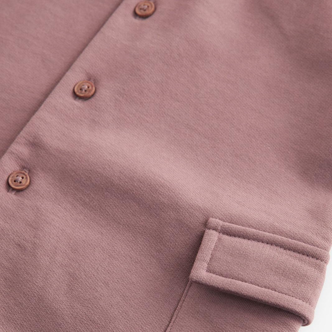 Mauve Utility Sweat Jersey Fleece lined Romper