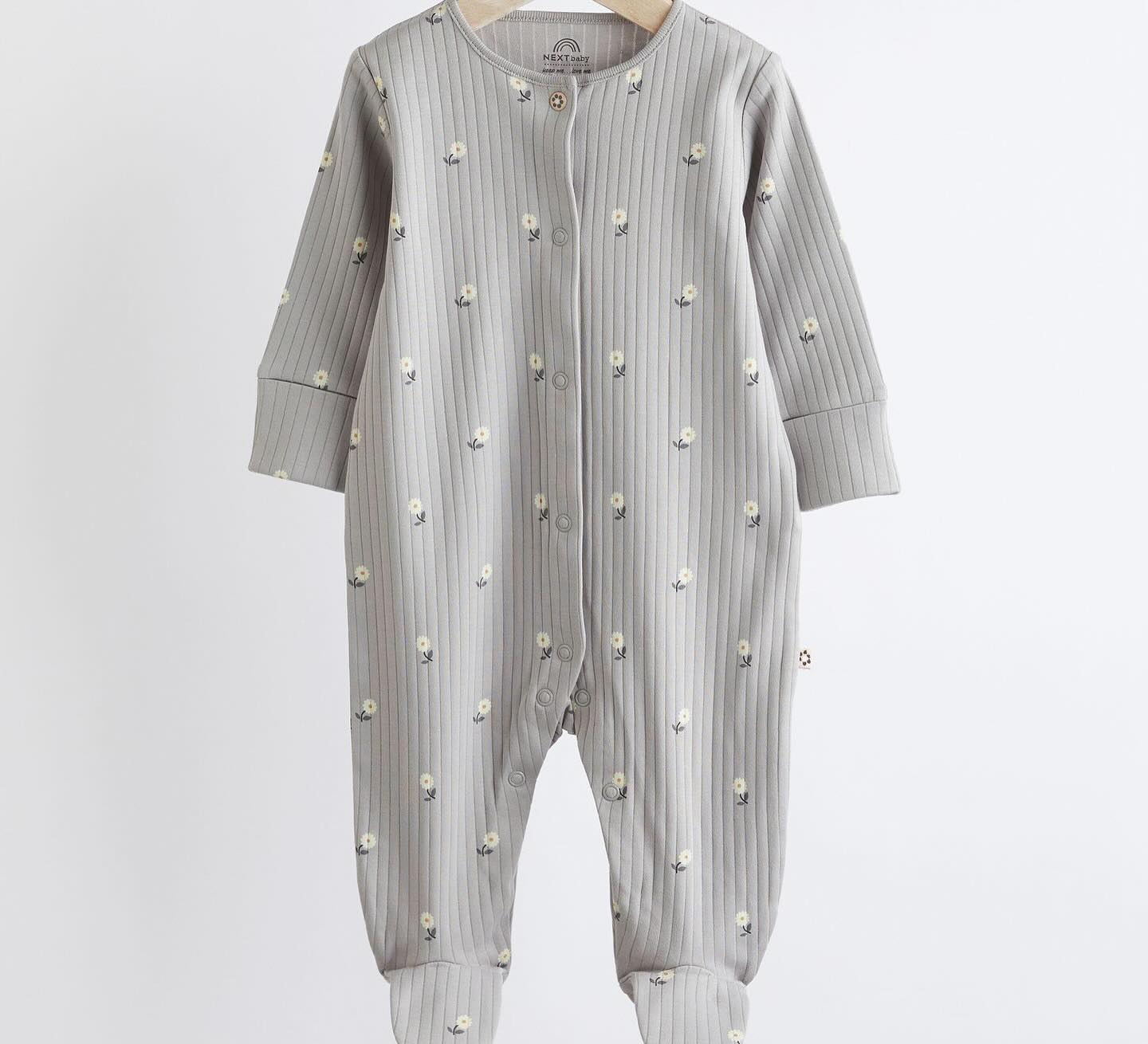 Floral Neutral/ Grey/ Black Printed Sleepsuit 3 Pack