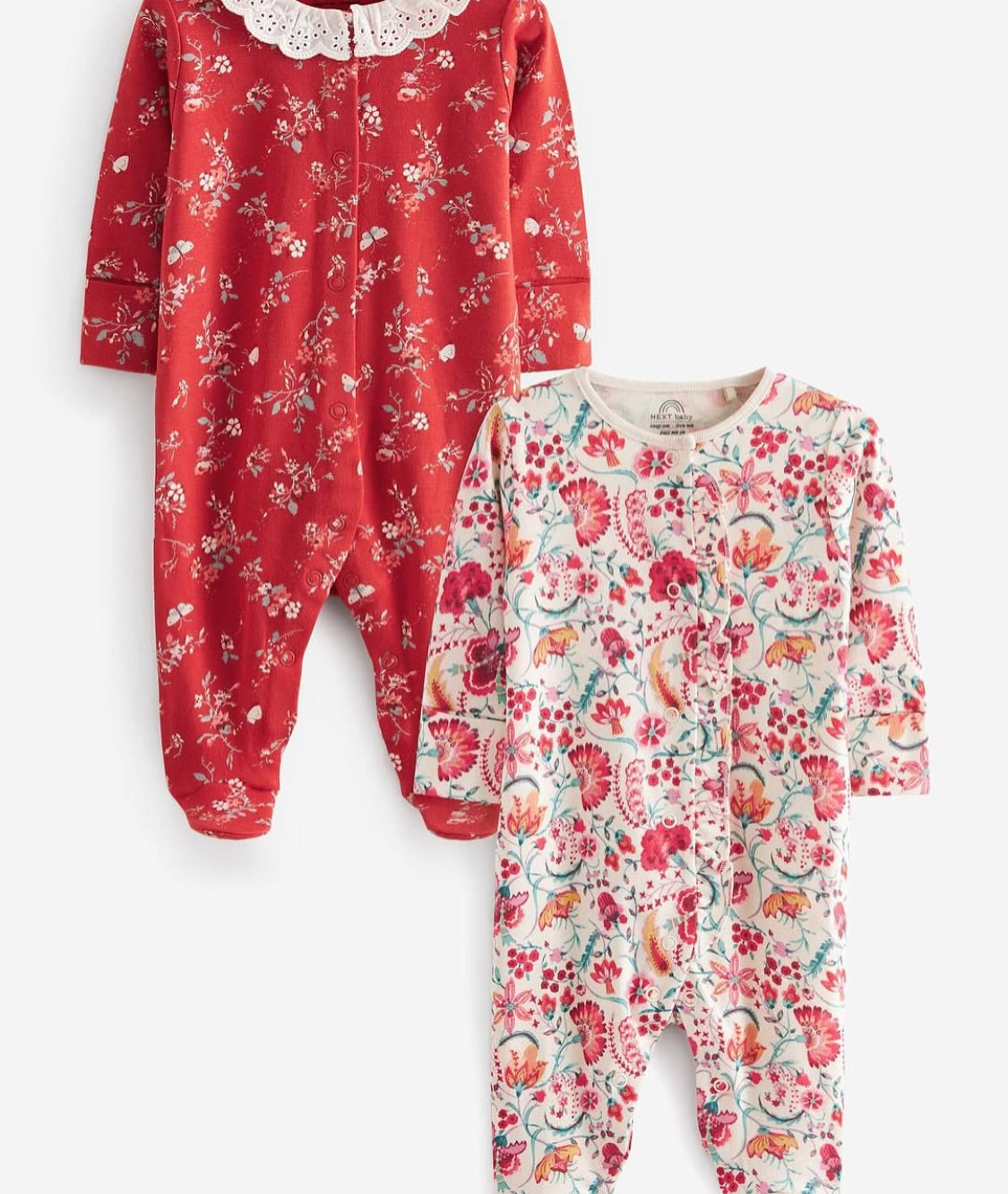 Red/White Frilled Sleep suit 2 Pack