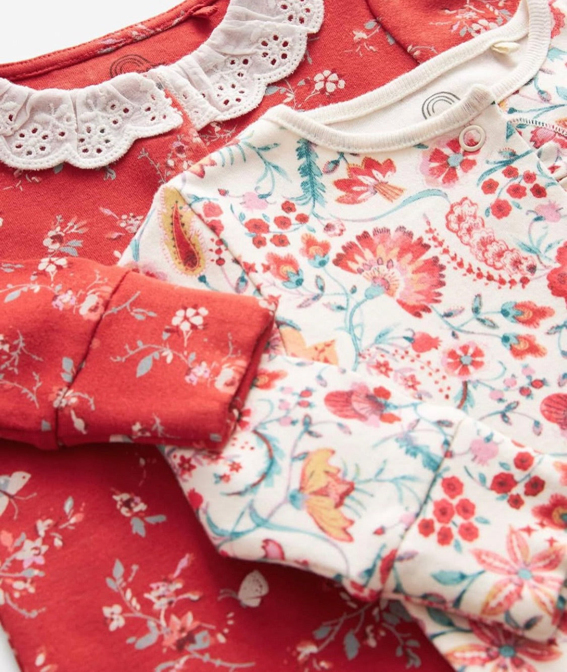 Red/White Frilled Sleep suit 2 Pack