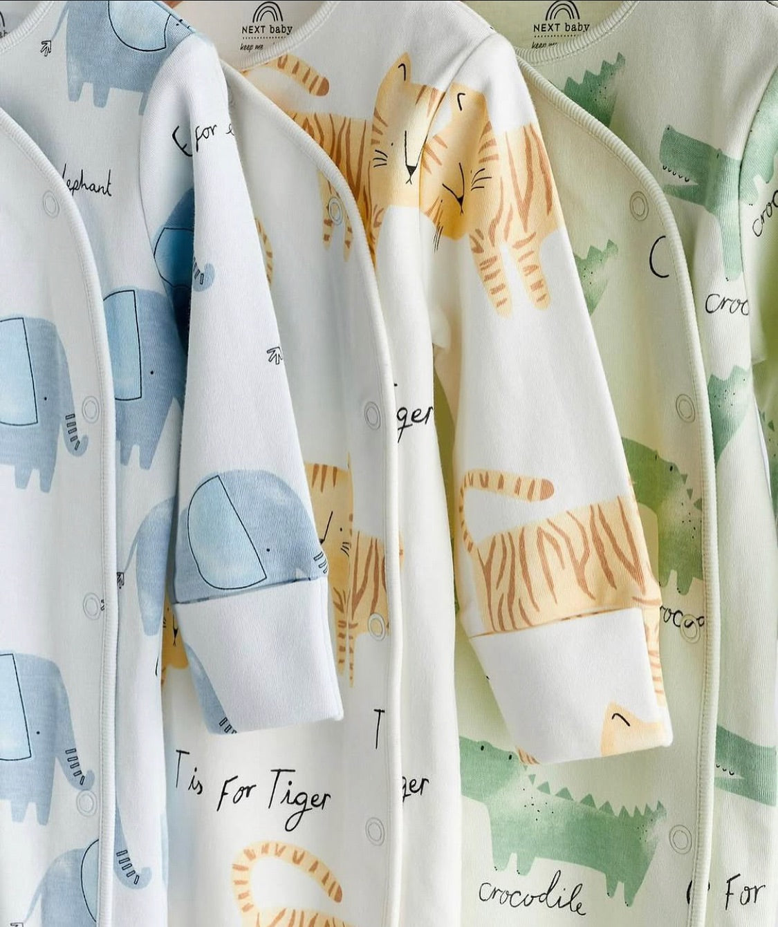 Animal Pastel Characters Sleepsuit 3 Pack Set