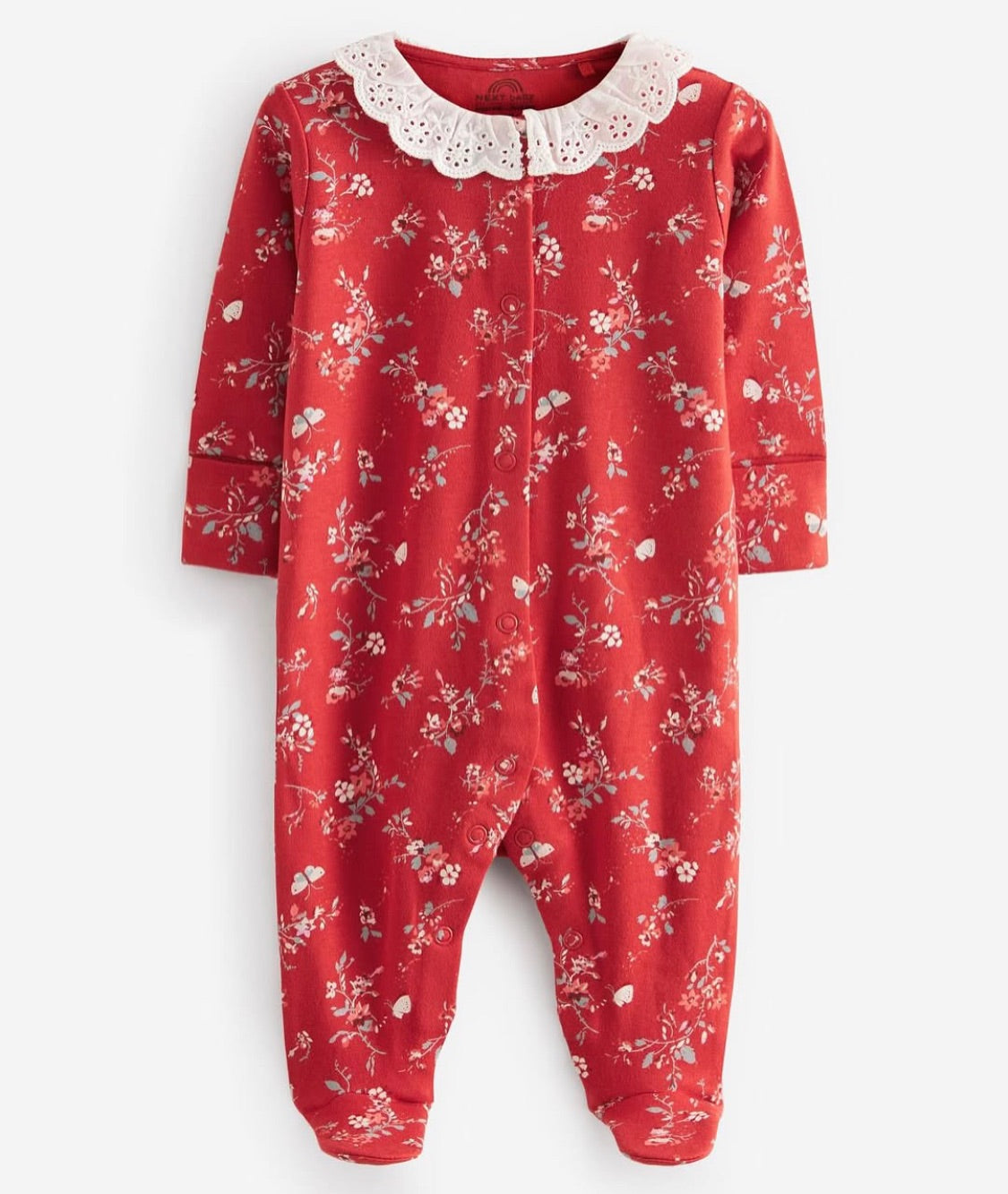 Red/White Frilled Sleep suit 2 Pack