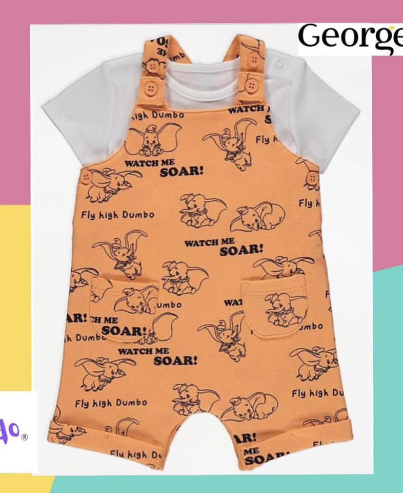 Dumbo Dungarees & Bodysuit Set