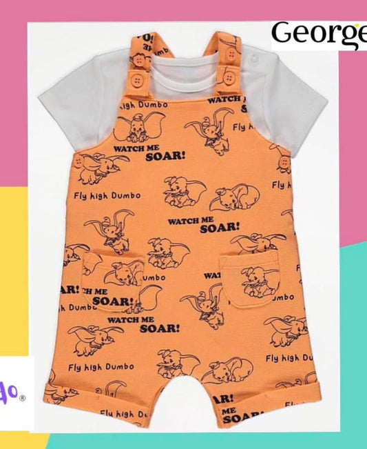 Dumbo Dungarees & Bodysuit Set