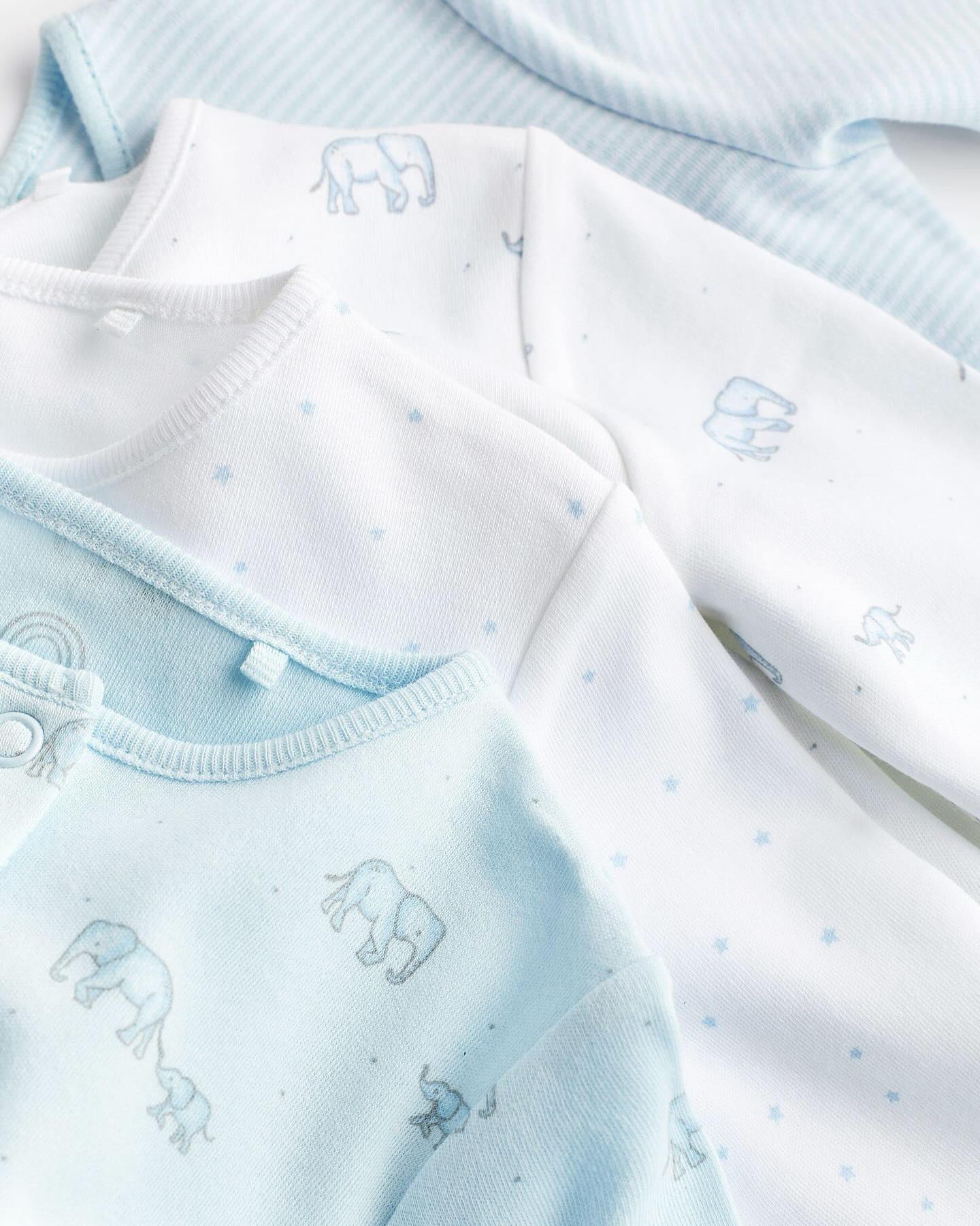 Blue Elephant Sleepsuit 4 Pack