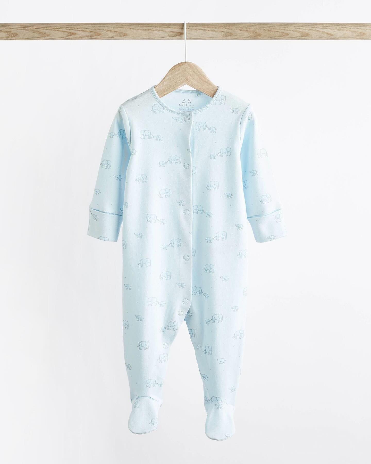 Blue Elephant Sleepsuit 4 Pack