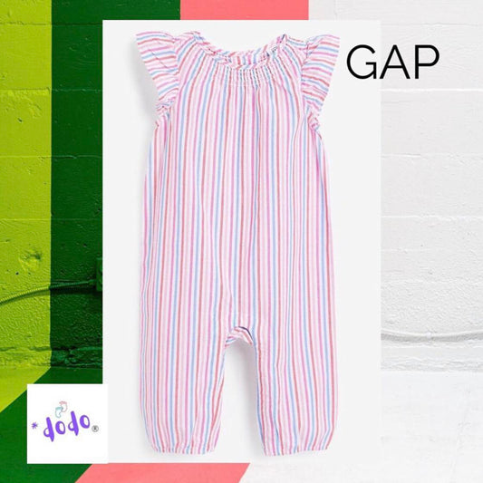 Baby stripe Ruffle Rompersuit