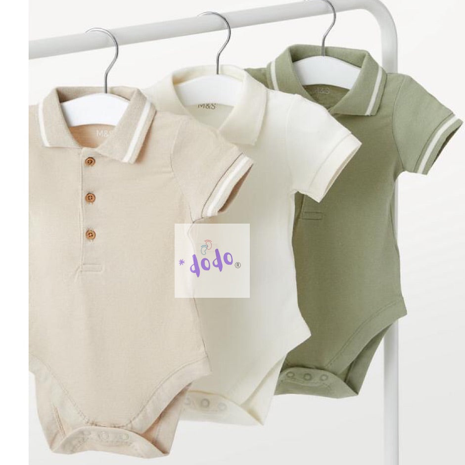 Collared Bodysuits Pack of 3.