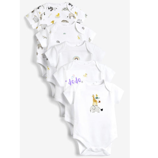 White Bodysuits Pack of 5.