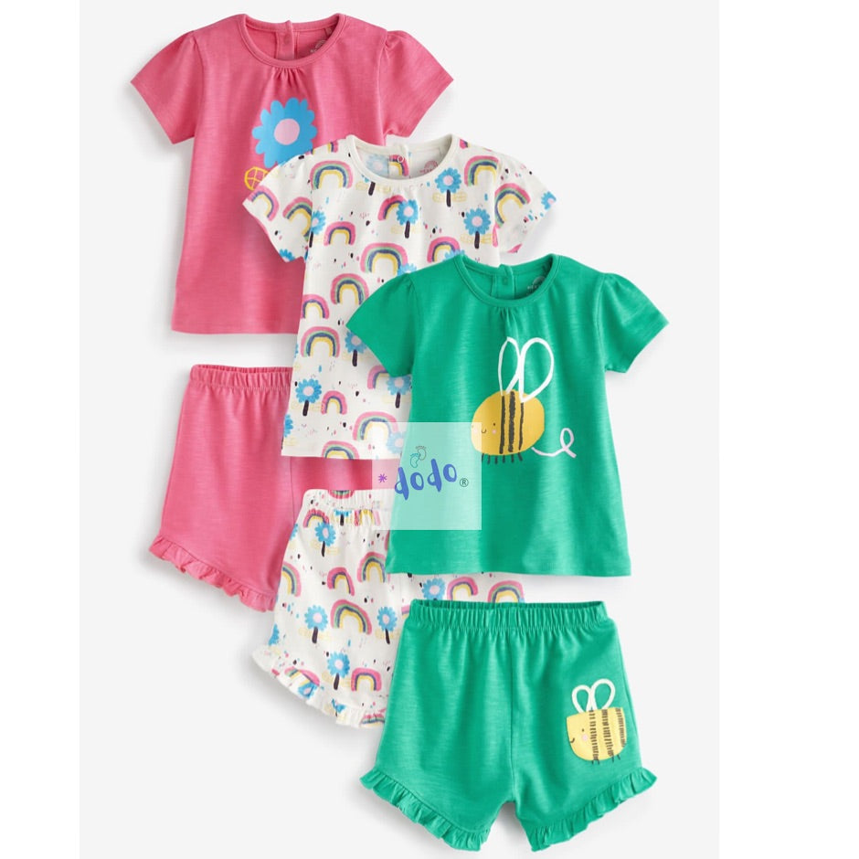 Multi Color Shirt & Shorts Set 3 pack