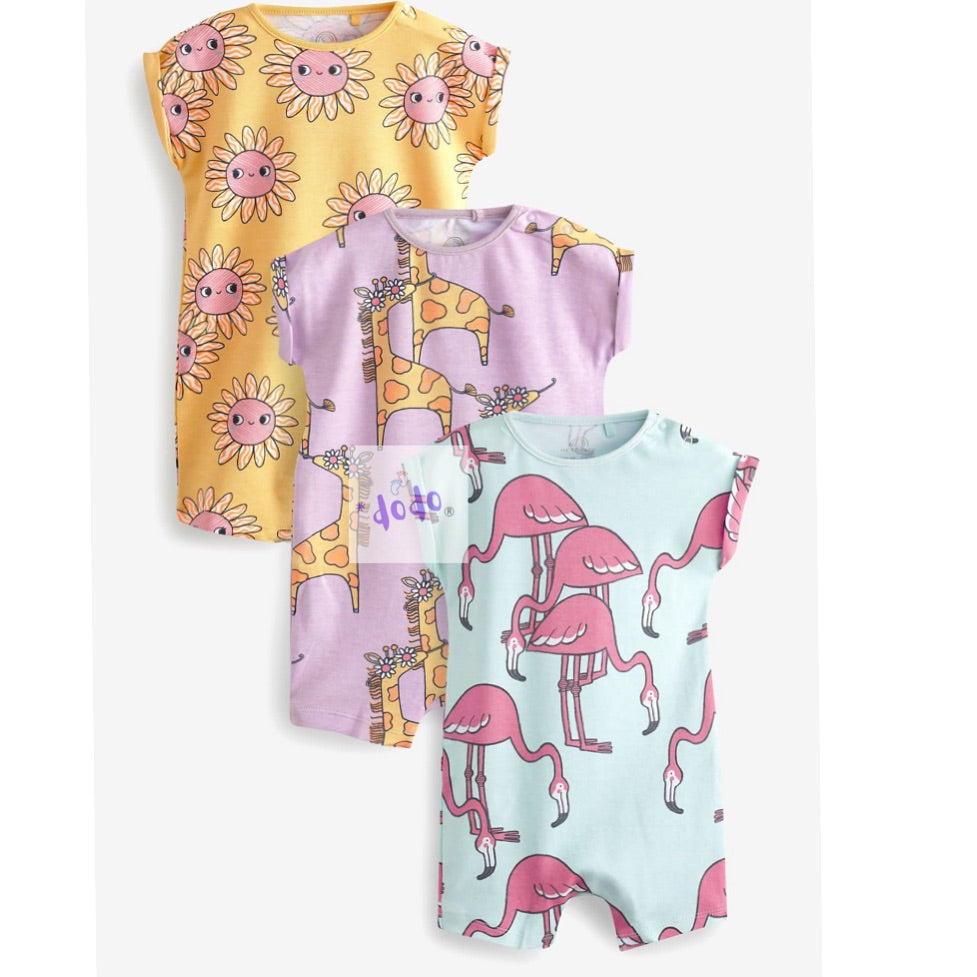 Multi Color Romper Set Pack of 3.