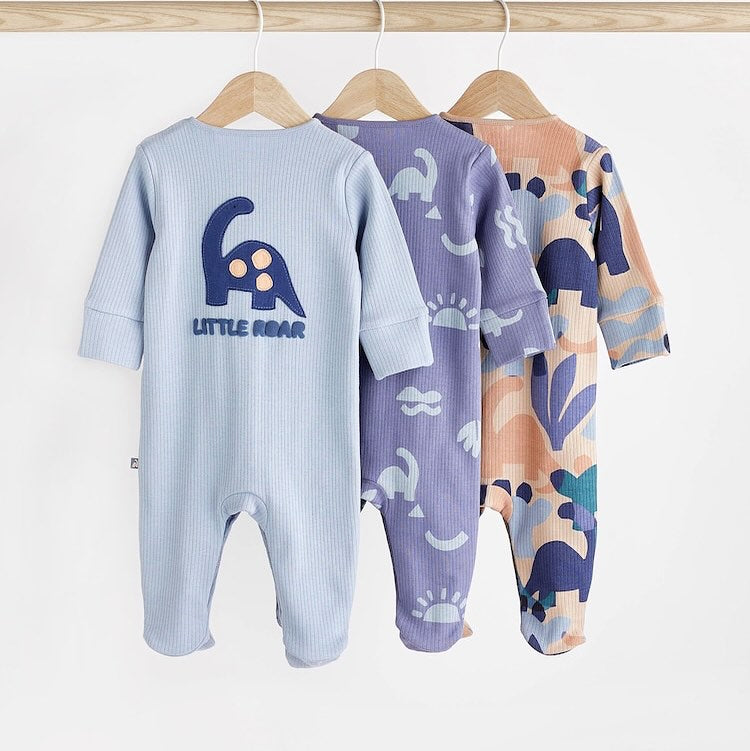 Blue Dino Sleepsuit 3 Pack