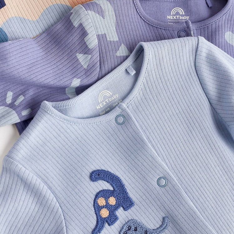 Blue Dino Sleepsuit 3 Pack