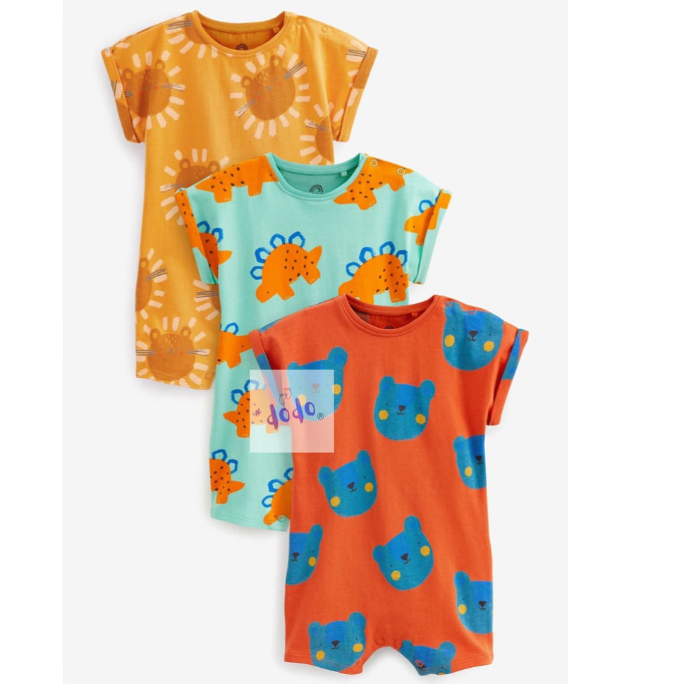 Multi Color Rompers Pack of 3.