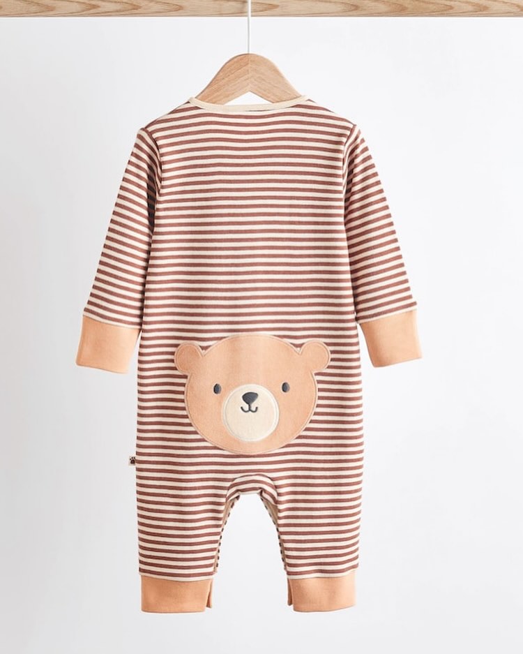 Bear Brown Footless Sleepsuit 2 Pack