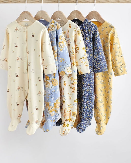 Ochre Yellow Sleepsuit 5 Pack