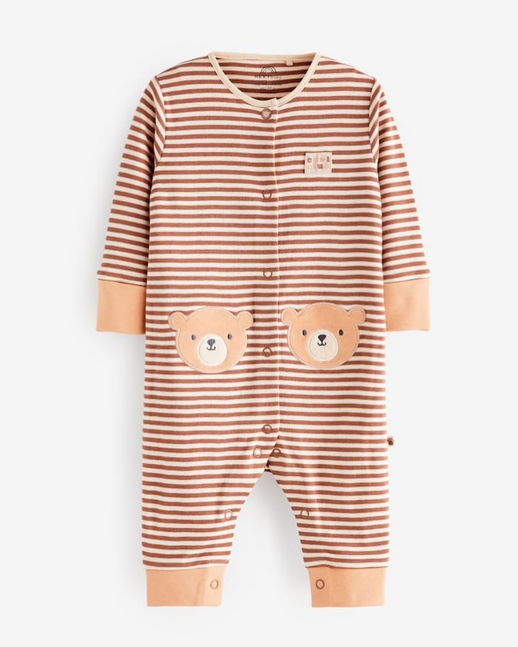 Bear Brown Footless Sleepsuit 2 Pack