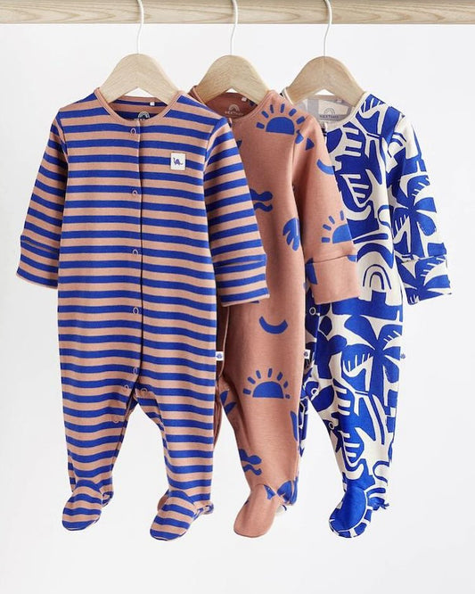 Blue Character Sleepsuit 3 Pack