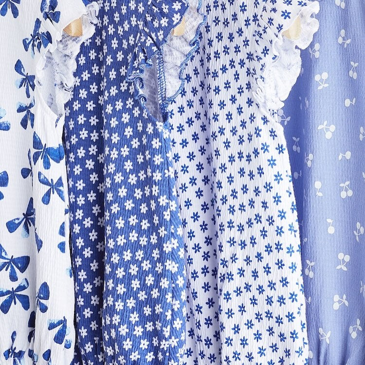 Blue Bloomer Rompers 4 Pack Set