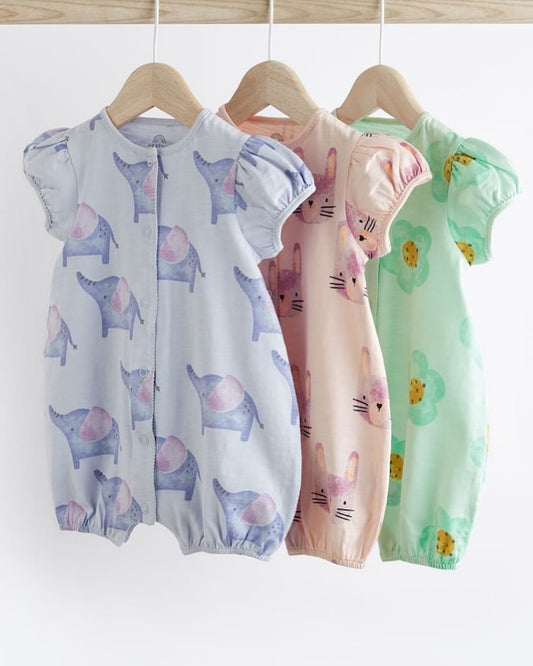 Mint/ Pink Rompers 3 Pack Set