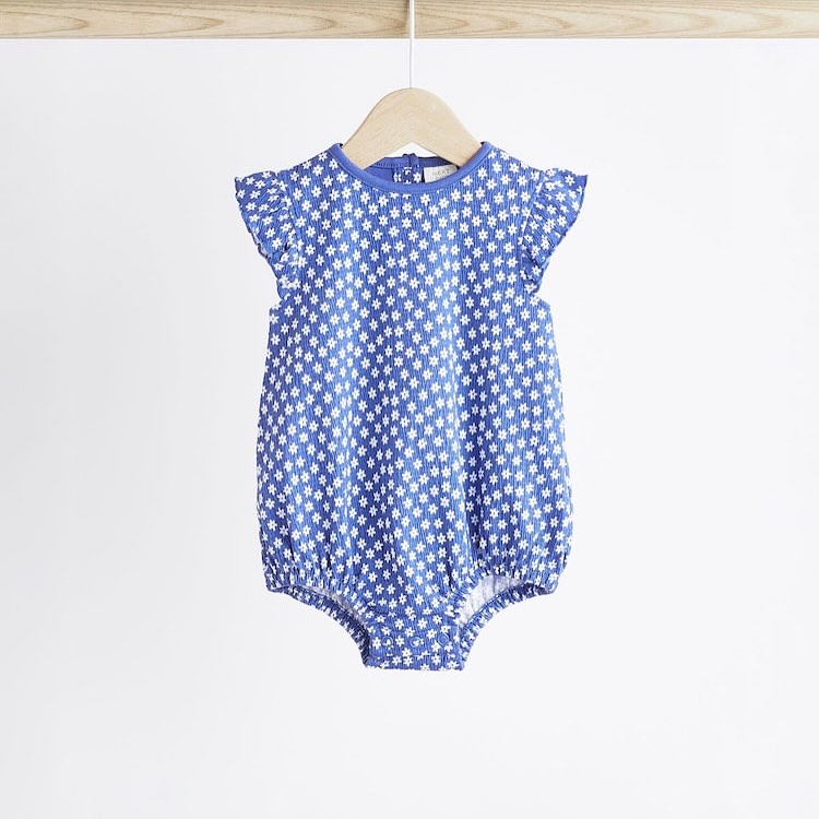 Blue Bloomer Rompers 4 Pack Set