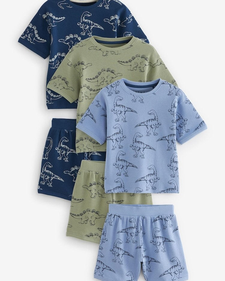 Dino Shirt & Shorts 3 Pack Set