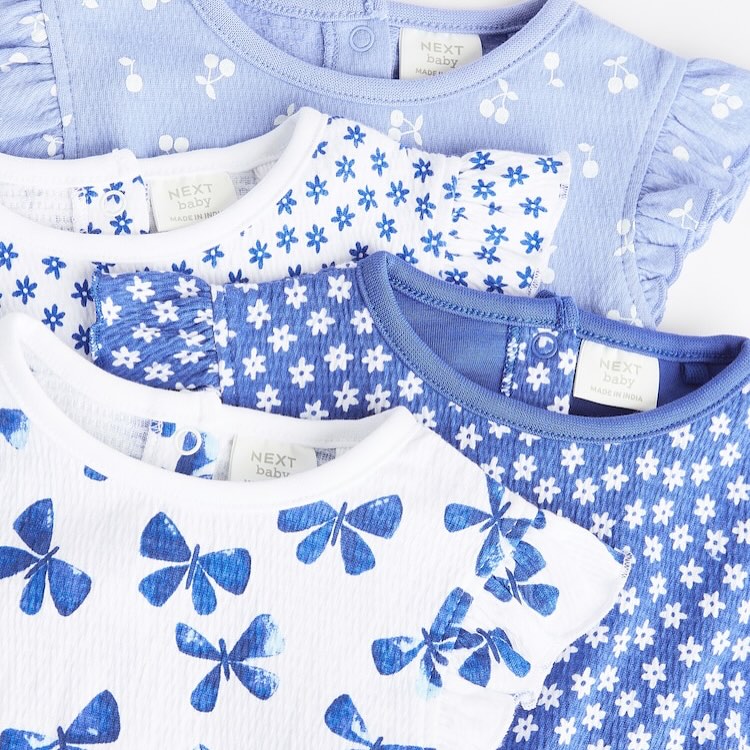 Blue Bloomer Rompers 4 Pack Set