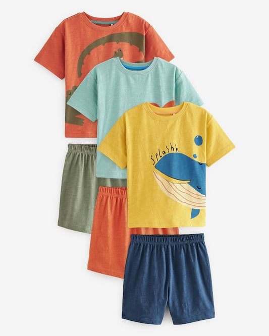 Muted Shirt & Shorts 3 Pack Set