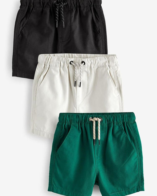 Black/Putty/Green Shorts 3 Pack Set