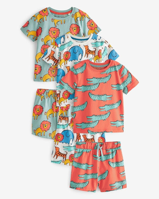 Animals Shirt & Shorts 3 Pack Set